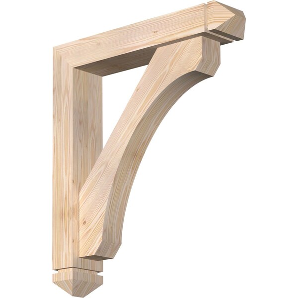 Ekena Millwork Legacy Arts and Crafts Smooth Bracket w/ Offset Brace, Douglas Fir, 5 1/2"W x 28"D x 32"H BKT0604X28X32LEC03SDF - main